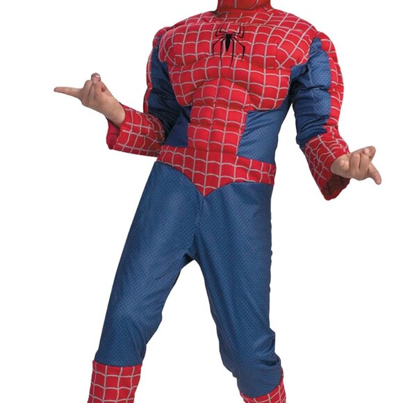 Spider-Man Spiderman 2 Deluxe Muscle Marvel Comic Superhero Boys Costume - Picture 5 of 16
